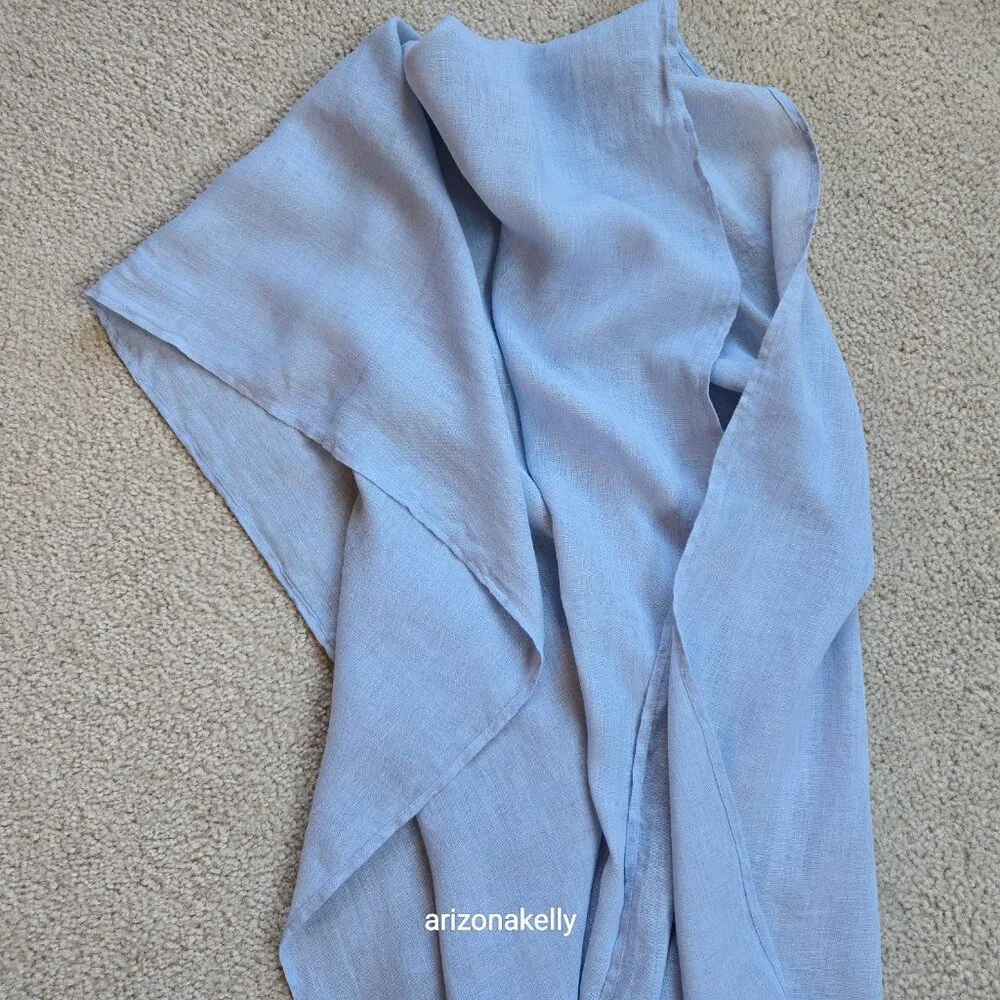 NWT Sauths Linen Scarf Blue